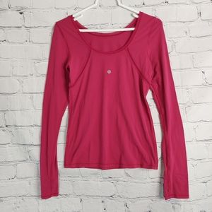 Lululemon mesh cut out top, sz 4, magenta pink